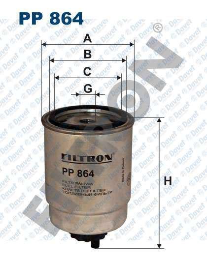 FILTRON PP864 Mazot Filtresi Tempra-Uno 1.7d-Tipo-Punto-Brava-Marea 1.9-Saxo-P106 Ii Tud5 1.5 Dizel
